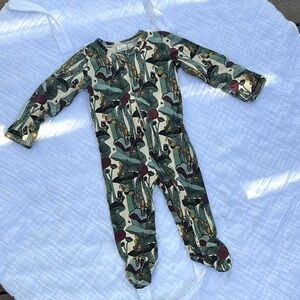 Kate Quinn Green Mushroom Organic Cotton Footie Pajamas